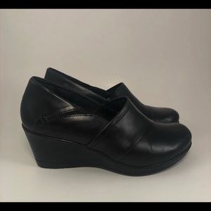 Dansko Rosaline black wedge clog size 39